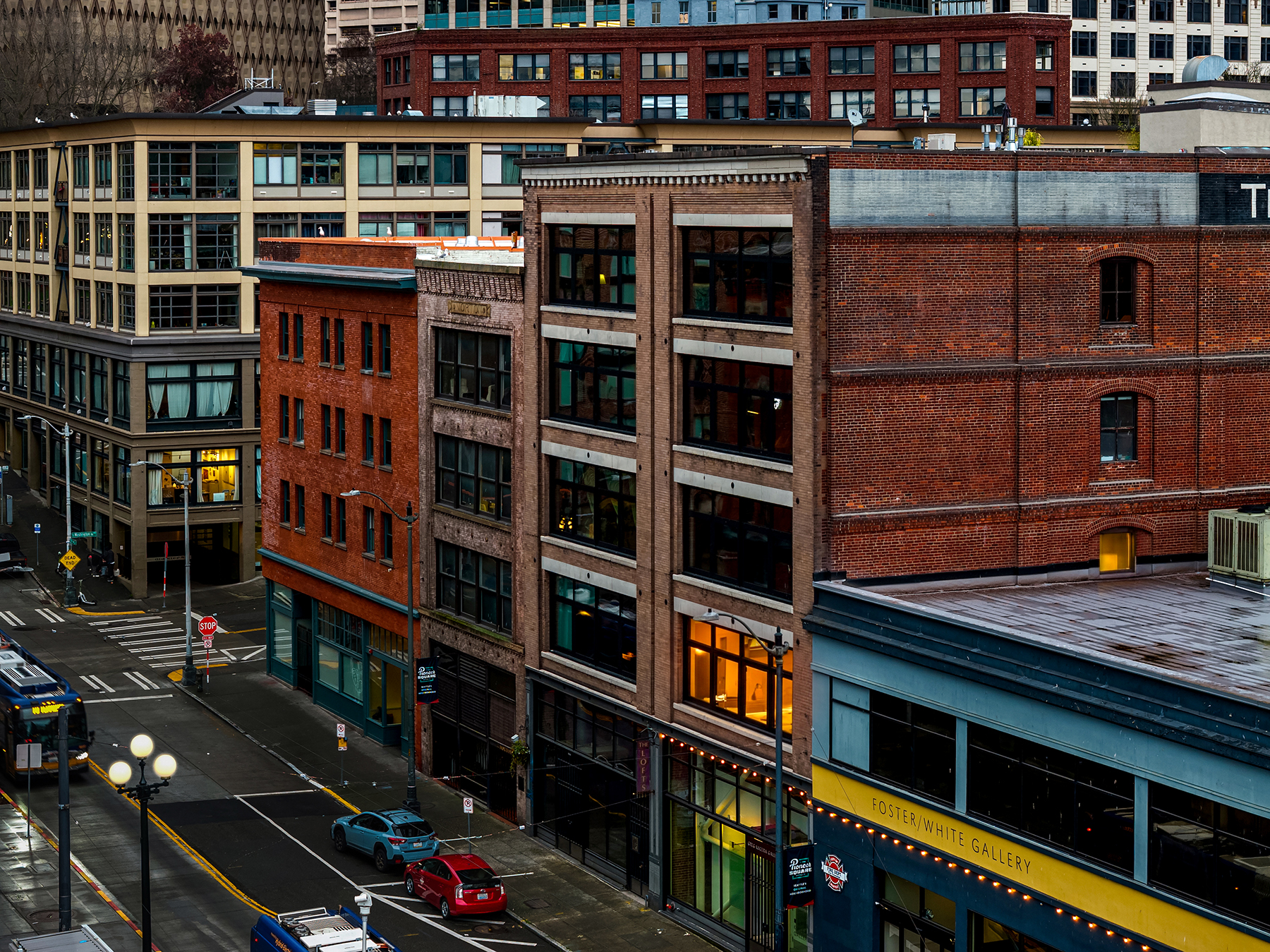 Building exterior red brick facade